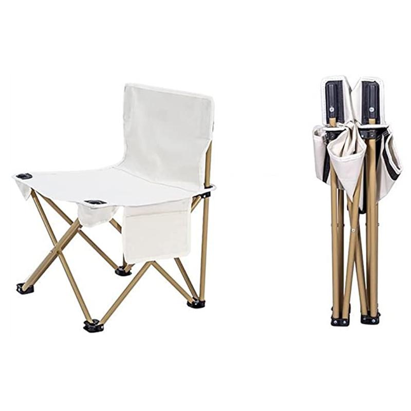 Уличное складное кресло Портативное кресло для отдыха Кемпинговое кресло Сверхлегкое Спинка Рыбацкий табурет Кемпинговое кресло Пляжное кресло бежевый
